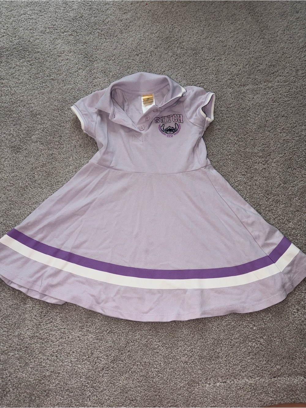 Disney Lavender Polo Skater Dress with Purple and White Trim